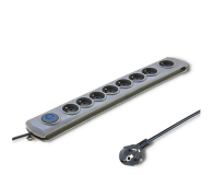 Listwa zasilająca QOLTEC Quick Switch | 8 gniazd | 3m | szara 50168